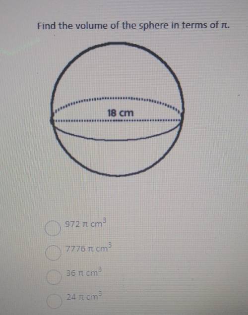 Find the volume of the spear in terms of π