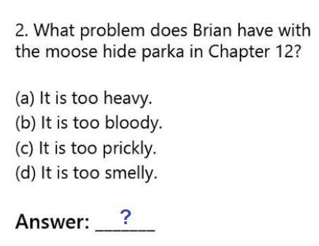 What problem did Brian have with the moose hide parka in chapter 12? (Brian's Winter)