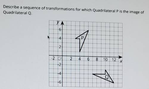 Describe a sequence of transformations for which Quadrilateral P is the image of Quadrilateral Q.