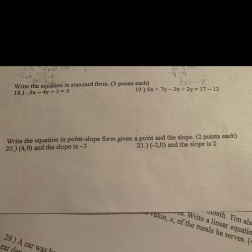 I need help with #18 & 20
Please explain so I understand