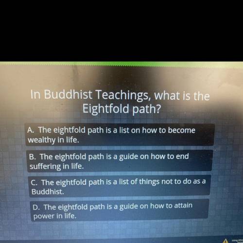 (I’ll give you brainiest)

In Buddhist Teachings, what is the Eightfold path?
A. The eightfold pa