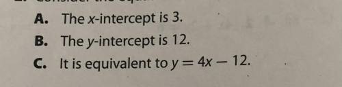 Consider the equation 8x-2y=24. Select True or False for each statement.