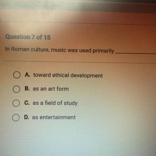 In Roman culture, music was used primarily _____