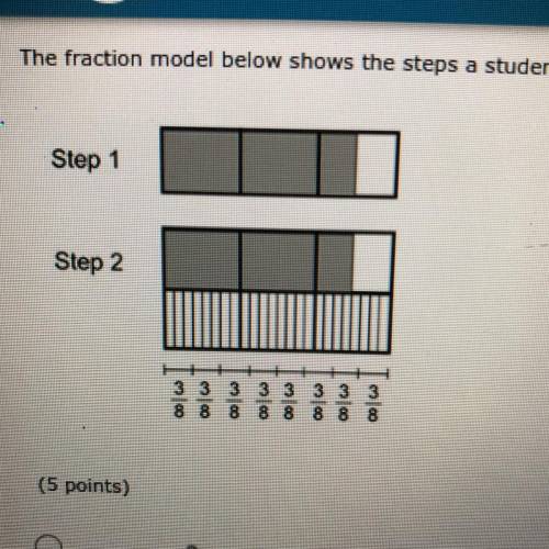 The fraction model below shows the steps a student performed to find a quotient. Which statement BE