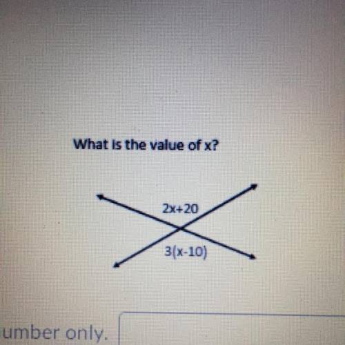 What is the value of x?
2x+20
3(x-10)