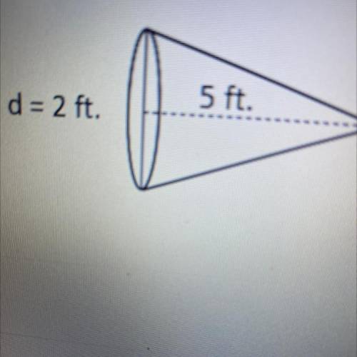What is the volume of the cone shown in the picture?Round to the nearest tenth.