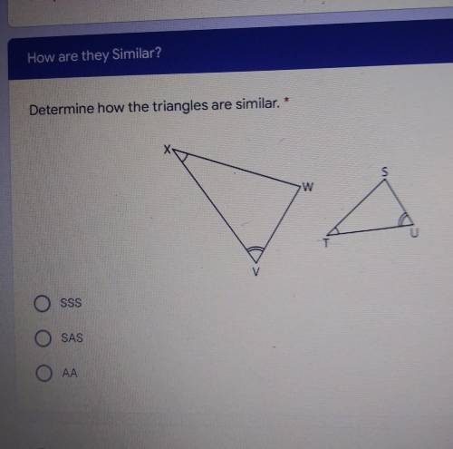 Determine how the triangles are similar