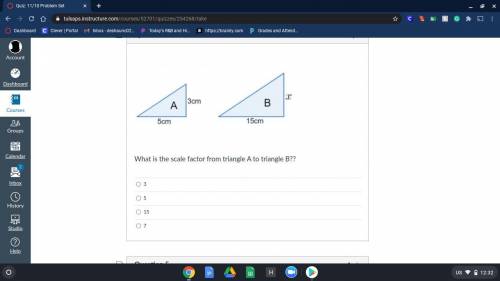 What is the scale factor from triangle A to triangle B??