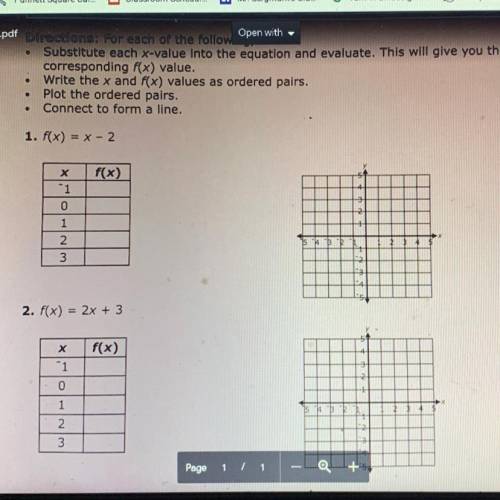 Can someone help me with 1 and 2, the directions are in the picture above