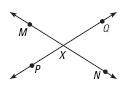 In the diagram below, which two rays are opposite one another?

A. XM and XN
B. PX and XN
C. XQ an