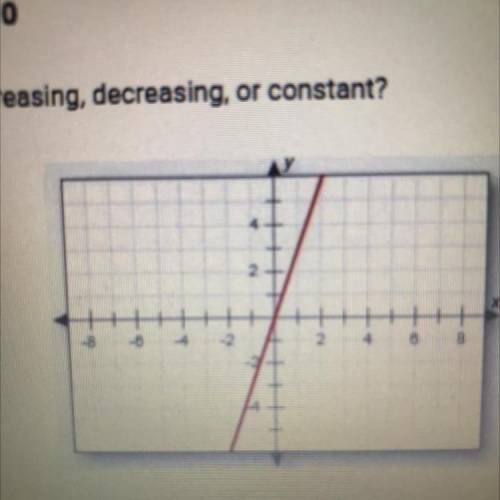 Is the graph increasing, decreasing, or constant?

A. Increasing
B. Decreasing
C. Constant