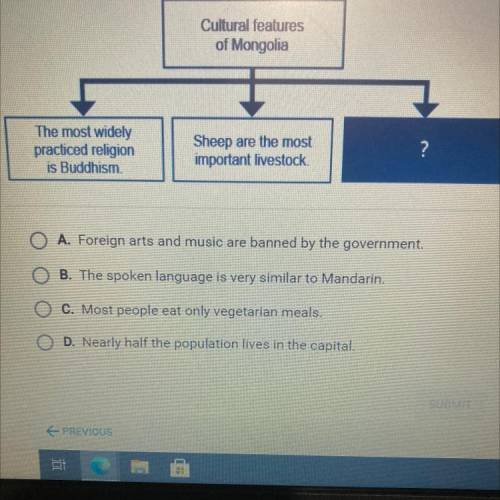 HELP PLEASE!!!

Which statement best completes the diagram?
A. Foreign arts and music are banned b