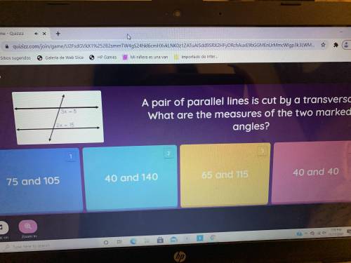 a pair of parallel lines is cut bt a transversal what are the measures of the two marked angles 3x-