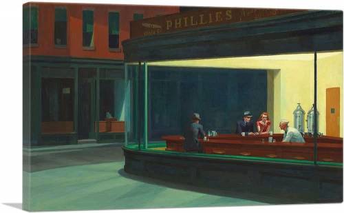 What is the Aesthetic Theory represented in Edward Hopper's Nighthawks? Will give is corr