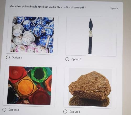 Which item pictured would have been used in the creation of cave art?