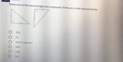Expert Answer! Determine if the two triangles are congruent.