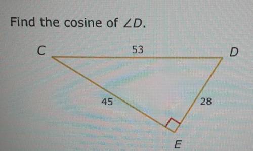 What is the cosine of angle D