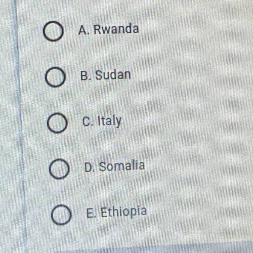 ?
Which of the following countries is NOT a
location of a genocide or ethnic cleansing?
