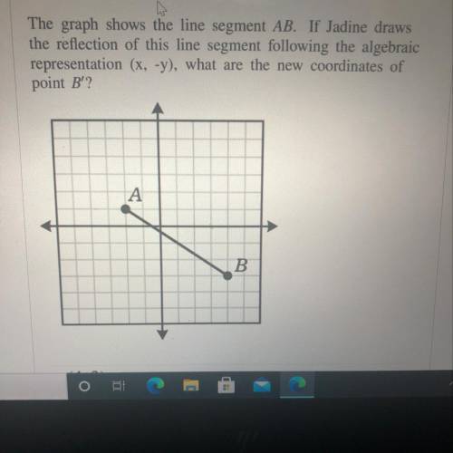 The graph shows the line segment AB. If Jadine draws

the reflection of this line segment followin