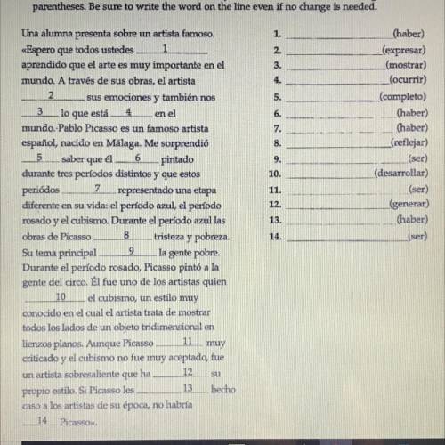 ¡ASÍ SE DICE! Paragraph completion (with root words)

Directions: read the following passage. Then