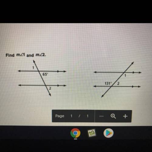 Find m<1 and m<2. 
Help ig or idk whatever