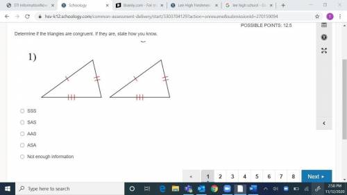 Determine if the triangles are congruent. If they are, state how you know.
