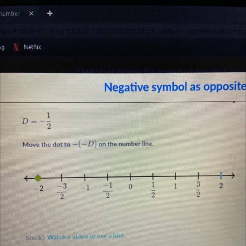 Please help me with this! Move the dot to -(-D) on the number line