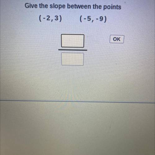 Give the slope between the points
(-2,3) (-5, -9)