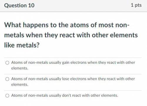 What happens to the atoms of most non-metals when they react with other elements like metals?