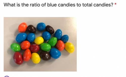 What is the ratio of blue candies to total candies?
