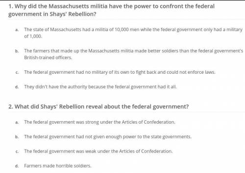 Based on Weaknesses of the Articles of Confederation and Shays Rebellion