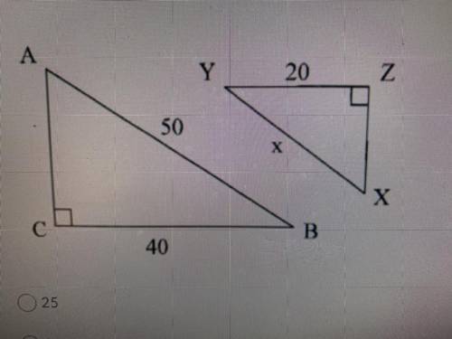 Choose the appropriate value for a for the following similar triangles given below. AABC - AXYZ. A