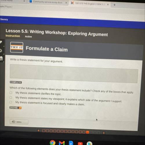 Lesson 5.5: Writing Workshop: Exploring argument Instruction

Write a thesis statement for your ar