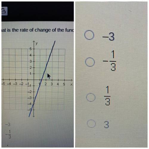 Please help and hurry i have no idea how to determine the rate of change of the function