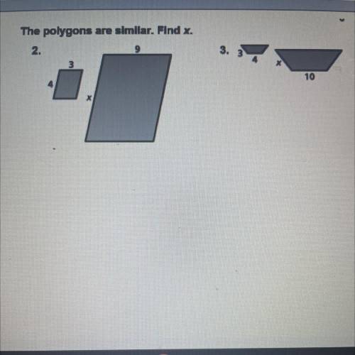 The polygons are similar find x
