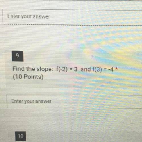 Find the slope: f(-2) = 3 and f(3) = -4*