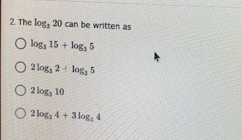 The log3 20 can be written as