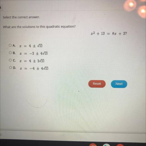 PLEASE PLEASE HELP ME OUT ITS URGENT 
What are the solutions to the quadratic equation?
