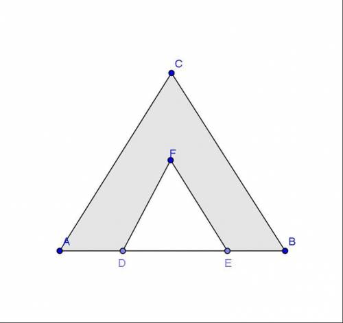 Los triángulos ABC y DEF son equiláteros (ver figura). El triángulo ABC tiene 81 cm. de perímetro.