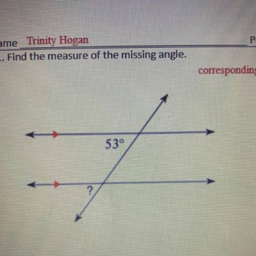1. Find the measure of the missing angle.
Help plzzzz ASAP