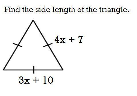 Find the side length of the triangle