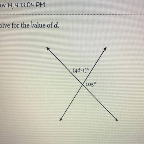 PLZ I NEED THE ANSWER RN ASAP PLEASEEE!!!
Q-Solve for the value of D