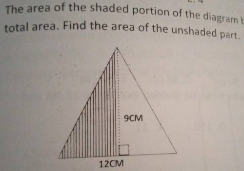 the area of the shaded portion of the diagram below is equal to half the total area. find the area