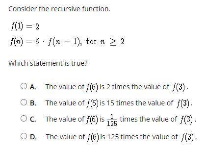 Consider the recursive function.