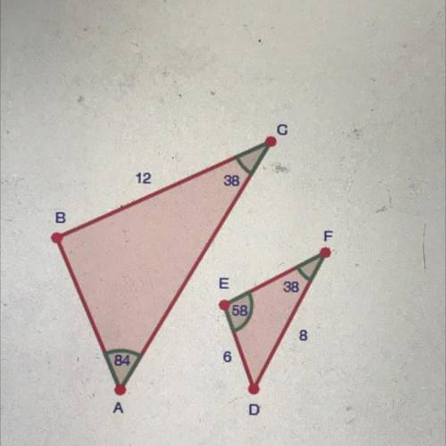 Are the two triangles below similar? (1 point)

01) Yes; they have congruent corresponding angles