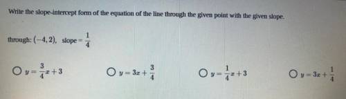 Write the slope intercept form of the equation of the line.Help