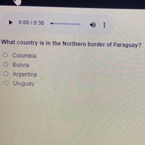 What country is in the northern border of paraguay