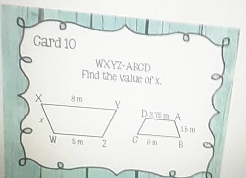 WXYZ-ABCD Find the value of x
