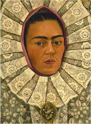 Who painted the self-portrait above?

a.
Frida Kahlo
c.
Dorothea Lange
b.
Honre Daumier
d.
Keisei