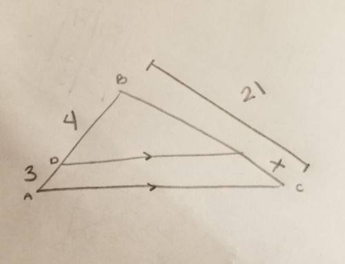 Real quick, how would I find x for the triangle using the triangle proportionality theorem?
